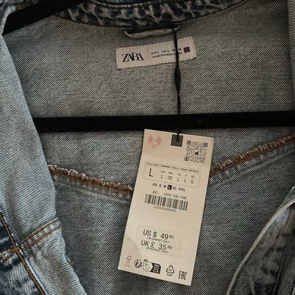 Zara Z1975 DENIM MINI DRESS NWT SOLD OUT - Picture 4 of 6